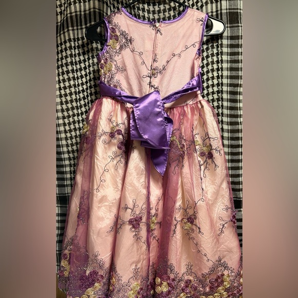 Princess Kloset Pretty Pink Purple & Gold Colored Easter/Flower Dress Size 8 EUC - Picture 7 of 7